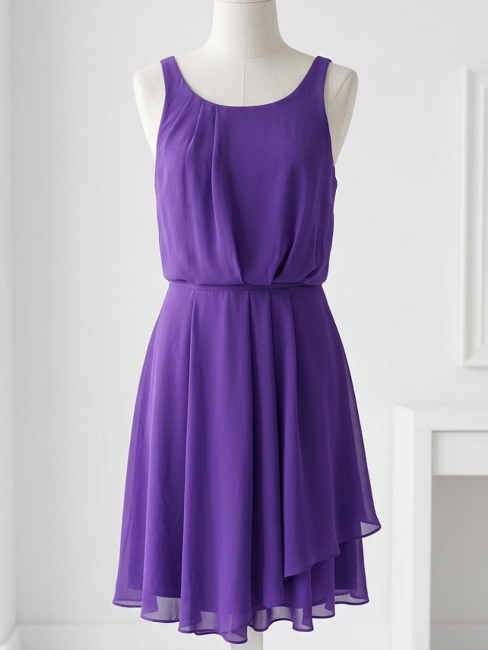 RW&CO.| Rich Purple Chiffon Flowy Sleeveless Mini-Dress Sz XS